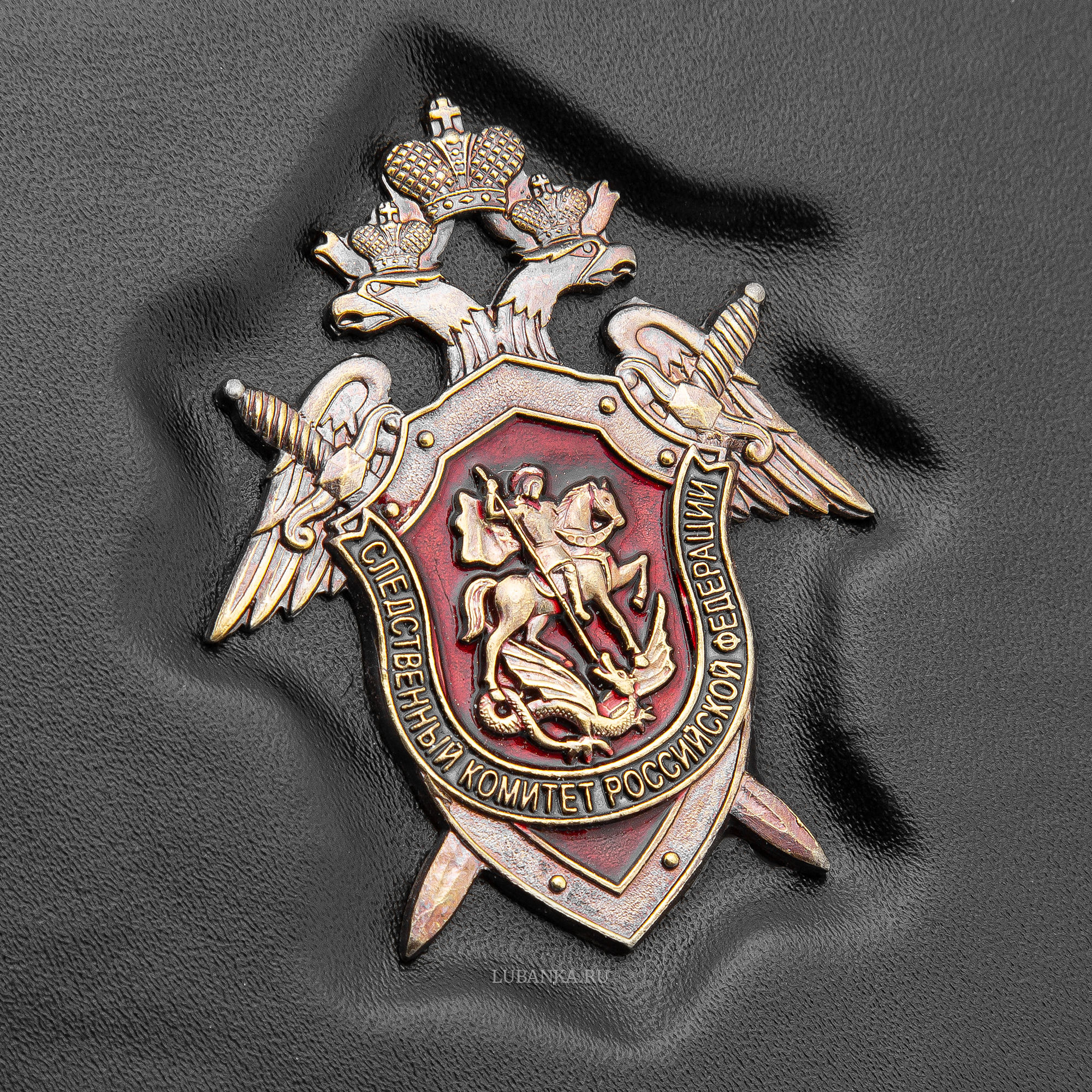 Обложка для автодокументов и удостоверения СКР с жетоном чёрная